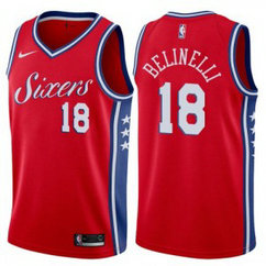 NBA 76ers 18 Marco Belinelli Red Swingman Men Jersey