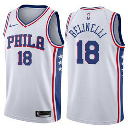 NBA 76ers 18 Marco Belinelli White Swingman Men Jersey