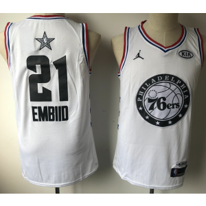 NBA 76ers 21 Joel Embiid White 2019 All-Star Game Men Jersey