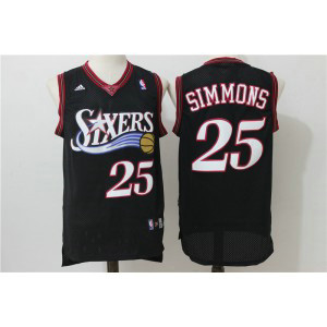NBA 76ers 25 Ben Simmons Black Throwback Swingman Men Jersey