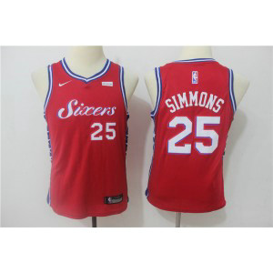 NBA 76ers 25 Ben Simmons Red Nike Swingman Youth Jersey