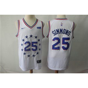 NBA 76ers 25 Ben simmons White Earned Edition Nike Men Jersey