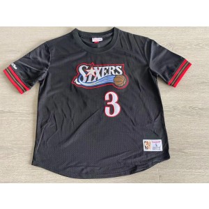 NBA 76ers 3 Allen Iverson Black MITCHELL & NESS Men Jersey