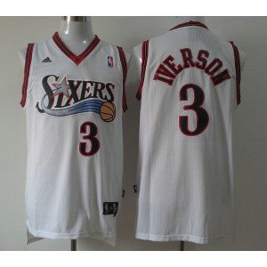NBA 76ers 3 Allen Iverson White Men Jersey 1