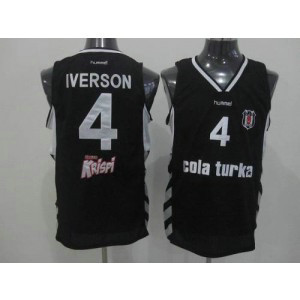 NBA 76ers 4 Allen Iverson Black Swingman Men Jersey