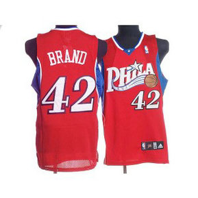 NBA 76ers 42 Elton Brand Red Men Jersey