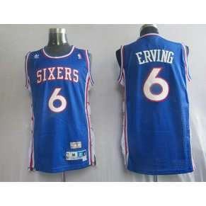 NBA 76ers 6 Julius Erving Blue Throwback Men Jersey 1