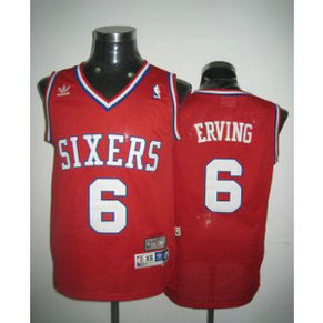 NBA 76ers 6 Julius Erving Throwback Red Men Jersey