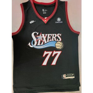 NBA 76ers 77 Edgecombe New Black City Nike Men Jersey
