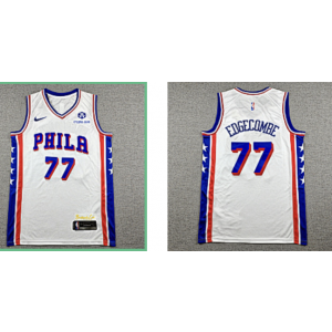 NBA 76ers 77 Edgecombe White Nike Men Jersey