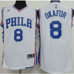 NBA 76ers 8 Jahlil Okafor White Men Jersey