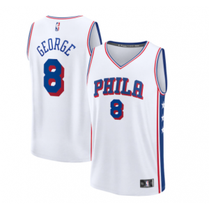 NBA 76ers 8 Paul George White Nike Men Jersey