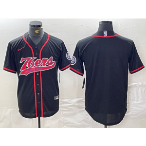 NBA 76ers Blank Black Vapor Baseball Limited Men Jersey