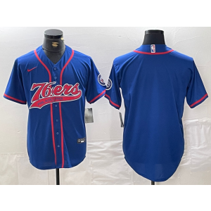 NBA 76ers Blank Blue Vapor Baseball Limited Men Jersey