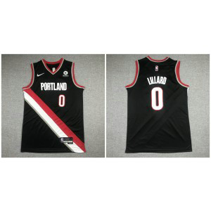 NBA Blazers 0 Damian Lillard Black Men Jersey
