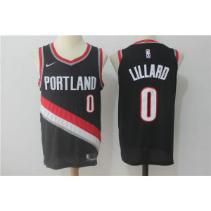 NBA Blazers 0 Damian Lillard Black Nike Men Jersey