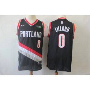 NBA Blazers 0 Damian Lillard Black Swingman Men Jersey