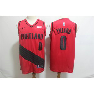 NBA Blazers 0 Damian Lillard Red City Edition Nike Men Jersey 1