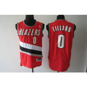 NBA Blazers 0 Damian Lillard Red Men Jersey