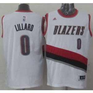 NBA Blazers 0 Damian Lillard White Home Men Jersey