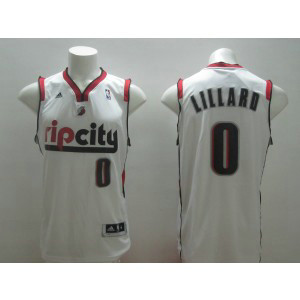NBA Blazers 0 Damian Lillard White Men Jersey 1