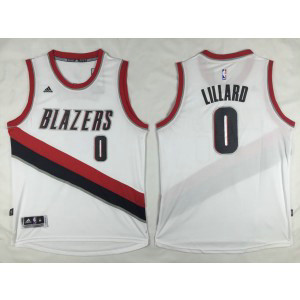 NBA Blazers 0 Damian Lillard White Men Jersey