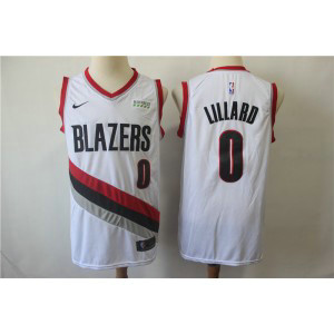 NBA Blazers 0 Damian Lillard White Swingman Men Jersey