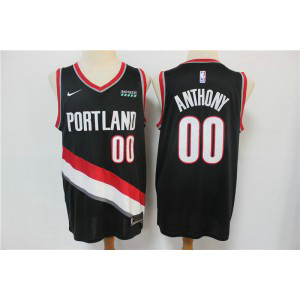 NBA Blazers 00 Carmelo Anthony Black Nike Men Jersey