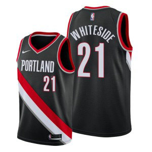 NBA Blazers 21 Hassan Whiteside Black Nike Men Jersey