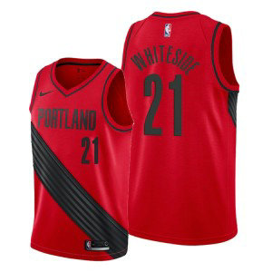 NBA Blazers 21 Hassan Whiteside Red Nike Men Jersey