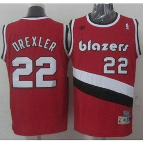 NBA Blazers 22 Clyde Drexler Red Soul Swingman Throwback Men Jersey