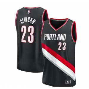NBA Blazers 23 Donovan Clingan Black Men Jersey