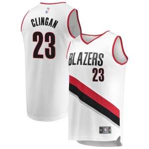 NBA Blazers 23 Donovan Clingan White Men Jersey