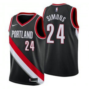 NBA Blazers 24 Anfernee Simons Black Nike Men Jersey