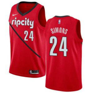 NBA Blazers 24 Anfernee Simons Red Earned Edition Nike Men Jersey