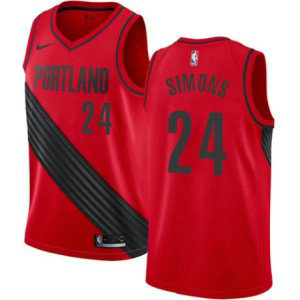 NBA Blazers 24 Anfernee Simons Red Nike Men Jersey