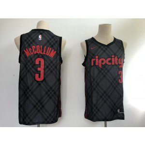 NBA Blazers 3 C.J. McCollum Black City Edition Nike Swingman Men Jersey