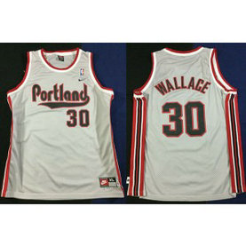 NBA Blazers 30 Rasheed Wallace Gray Men Jersey
