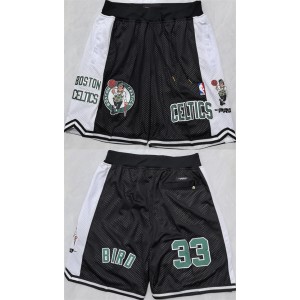 NBA Boston Celtics Black White Shorts (Run Small)