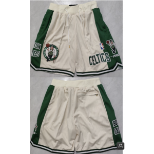 NBA Boston Celtics White Green Shorts (Run Small)
