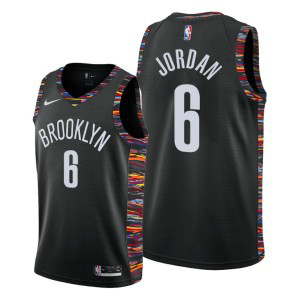 NBA Brooklyn Nets 6 DeAndre Jordan Black City Edition Nike Men Jersey