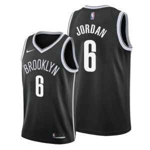 NBA Brooklyn Nets 6 DeAndre Jordan Black Nike Men Jersey