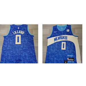 NBA Bucks 0 Damian Lillard Blue 2023-24 City Nike Men Jersey
