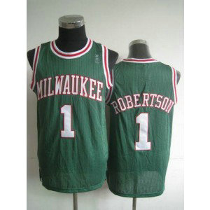NBA Bucks 1 Oscar Robertson Green Throwback Men Jersey