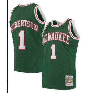 NBA Bucks 1 Robertson Green Throwback Men Jersey