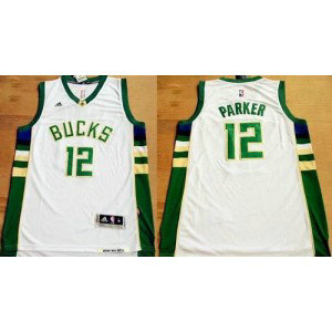NBA Bucks 12 Jabari Parker White Revolution 30 Men Jersey
