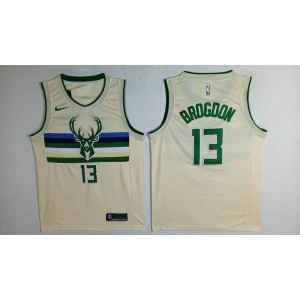 NBA Bucks 13 Malcolm Brogdon Cream City Edition Nike Men Jersey