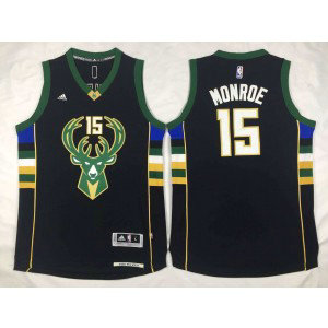 NBA Bucks 15 Greg Monroe Black Alternate Men Jersey