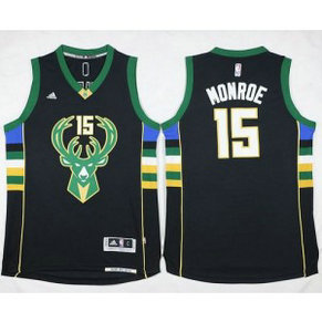 NBA Bucks 15 Greg Monroe Black Men Jersey