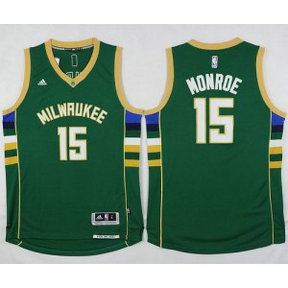 NBA Bucks 15 Greg Monroe Green Men Jersey
